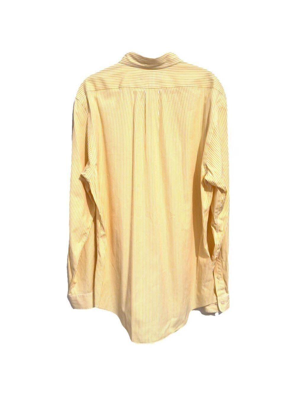 Ralph Lauren Men's Custom Fit Striped Poplin Shirt Yellow Size 16/34-35 $168 - Picture 2 of 8